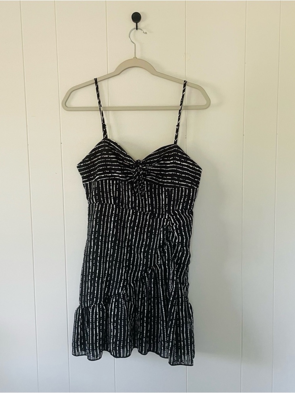 Lena Black and White Striped Mini Dress